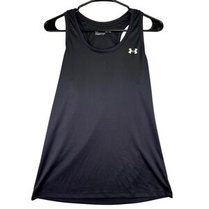 Under Armour Shirt Women's Small Loose Fit Racerback Tank Top Black Activewear
